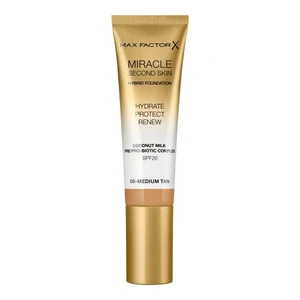 Max Factor Miracle Second Skin Hybrid Foundation SPF20 08 Medium Tan podkład o przedłużonej trwałości o działaniu nawilżającym 30 ml