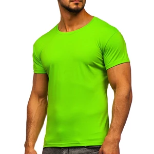 Svetlozelené pánske tričko bez potlače Bolf 2005