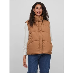 Brown quilted vest VILA Nilly - Women