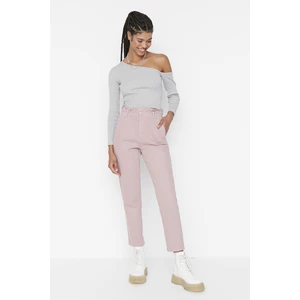 Trendyol Pink Elastic Waist High Waist Mom Jeans