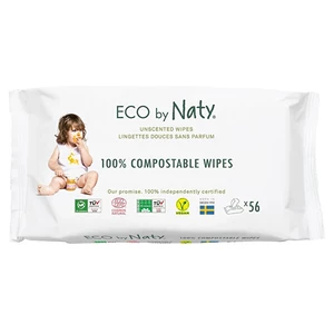Eco by Naty Vlhčené ubrousky Naty bez vůně - pro citlivou pokožku (56 ks)