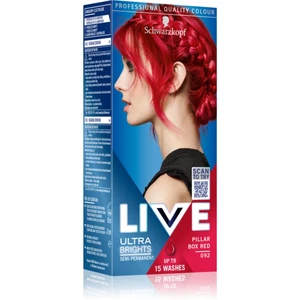 Schwarzkopf LIVE Ultra Brights or Pastel semi-permanentní barva na vlasy odstín 092 Pillar Box Red