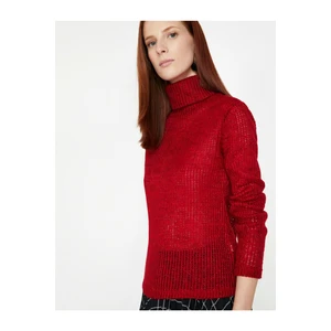 Koton Women's Red Turtleneck Sweater