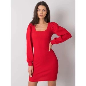 RUE PARIS Red dress with long sleeves