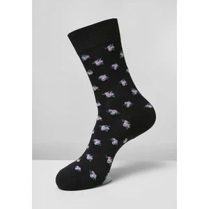 Recycled Yarn Flower Socks 3-Pack Grey+black+white
