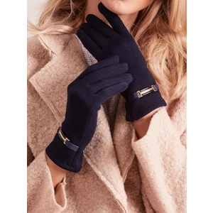 Classic navy blue women's gloves