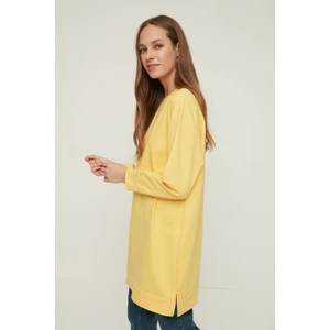 Trendyol Yellow Cycling Collar Knitted Sweatshirt