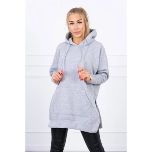 Insulated sweatshirt with slits on the sides gray