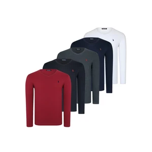 FIVE SET T8587 DEWBERRY V COLLAR MEN'S SWEATSHIRT-BLACK-LACİVERT-WHITE-BORDO-ANTHRACITIS