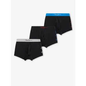 Set of three men's boxers in black with Pepe Jeans Martial inscription - Men's