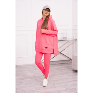 Set with sweatshirt in pink neon color