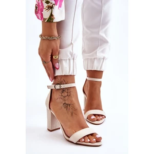 Classic Suede High Heel Sandals Light Beige Amina