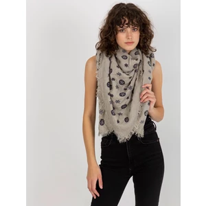 Women's scarf with print - gray