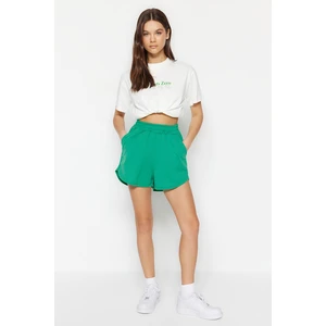 Trendyol Light Green High Waist Knitted Shorts