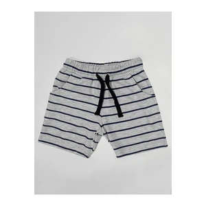 Denokids Basic Boys' Striped Gray Shorts