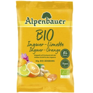 Alpenbauer Bonbóny Zázvor - pomeranč - limetka BIO 90 g