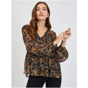 Brown-black women's patterned blouse ORSAY - Ladies