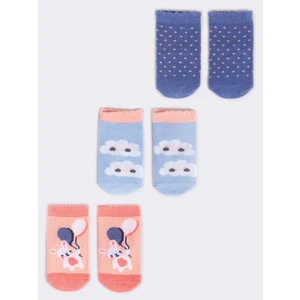 Yoclub Kids's 3Pack Baby Girl's Socks SKA-0110G-AA30-001