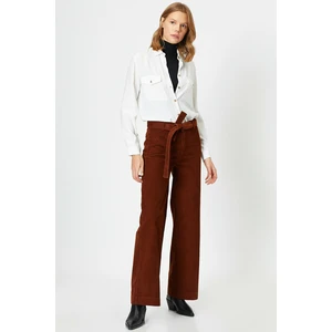 Koton Pants - Burgundy - Wide leg