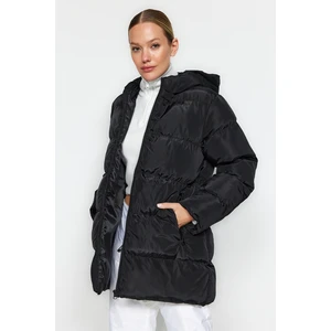 Trendyol Black Hooded Water Repellent Inflatable Coat