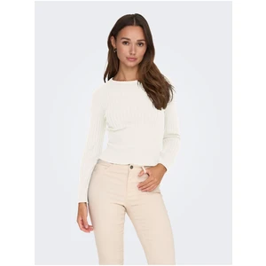 White Women's Ribbed Sweater JDY Prime - Women