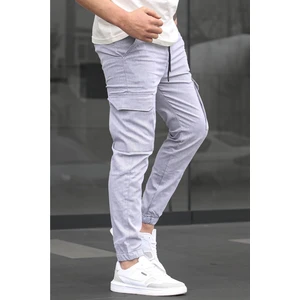 Madmext Gray Men's Cargo Pocket Jogger Pants 5463