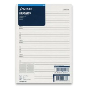 Filofax - náplň A5, jméno, adresa, telefon