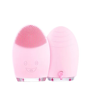 Palsar7 Kulatý elektrický masážní kartáček na čištění pleti světle růžový