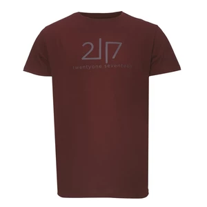 VIDA - damski bawełniany T-shirt z rękawami cr., wino czerwone