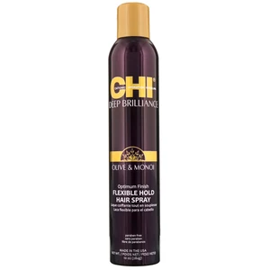 CHI Deep Brilliance Olive & Monoi Flexible Hold Hair Spray lakier do włosów z formułą wzmacniającą do wszystkich rodzajów włosów 284 g