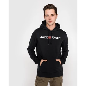 Černá mikina s potiskem a kapucí Jack & Jones Corp