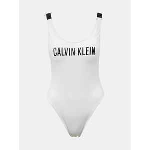 Calvin Klein bílé jednodílné plavky Scoop Back One Piece-RP