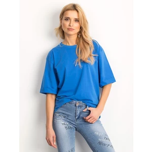 Cotton plain dark blue blouse