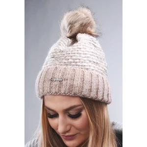 Cappuccino winter hat with hem
