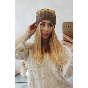 Beanie with fleece Milano K203 yellow melange + brown