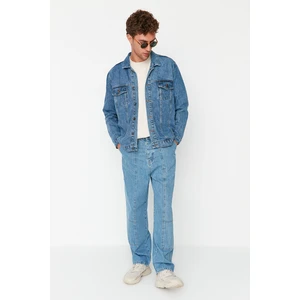 Trendyol Blue Men's Wide Leg Fit Comfortable Cut Jeans Jeans Trousers