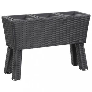 Zahradní truhlík 72x25x50 cm polyratan Dekorhome Černá,Zahradní truhlík 72x25x50 cm polyratan Dekorhome Černá