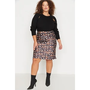 Trendyol Curve Black Satin Skirt