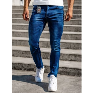 Tmavě modré pánské džíny regular fit Bolf s paskem 80029W0