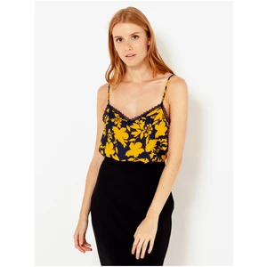 Blue-yellow flowered top CAMAIEU - Women