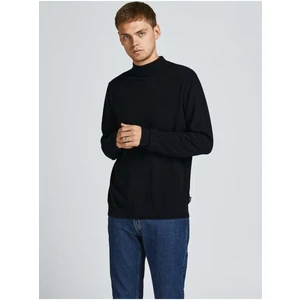 Černý basic svetr se stojáčkem Jack & Jones Basic - Pánské