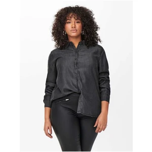 Dark Grey Denim Shirt ONLY CARMAKOMA Canto - Women