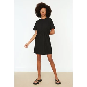 Trendyol Black Slim Knitted Dress With Elastic Waist