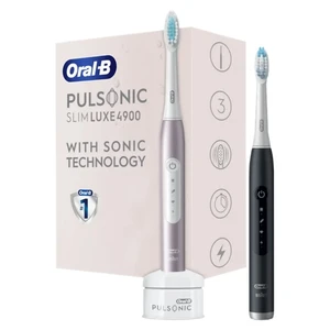 Oral B Pulsonic Slim Luxe 4900 sonická elektrická zubná kefka, 2 telá Rose Gold/Matte Black