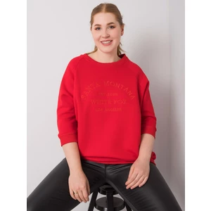 Women's red sweatshirt of a larger size