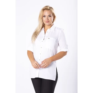 shirt with breast pocket and buttoned sleeves