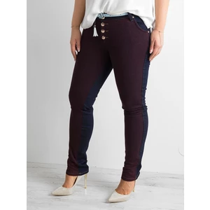 Jeans with a knitted insert, dark blue PLUS SIZE