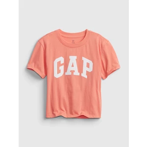 Oranžové holčičí dětské tričko GAP Logo short sleeve t-shirt