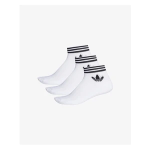 adidas Originals Trefoil Ankle Ponožky 3 páry Bílá