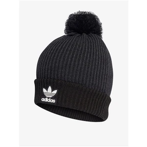 Černo-šedý dámský kulich adidas Originals Pom Beanie - Dámské